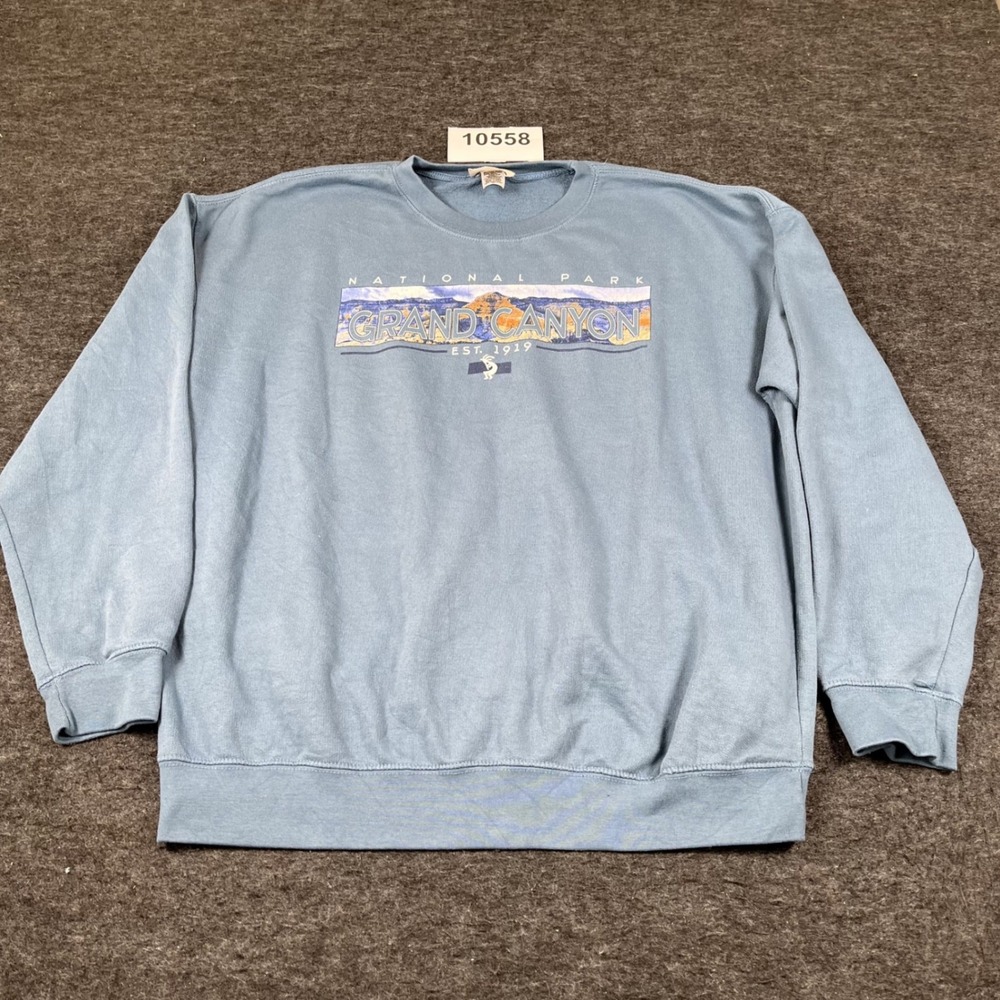 Vintage Grand Canyon Fred Harvey Sweatshirt Mens XL Blue  National Park Souvenir
